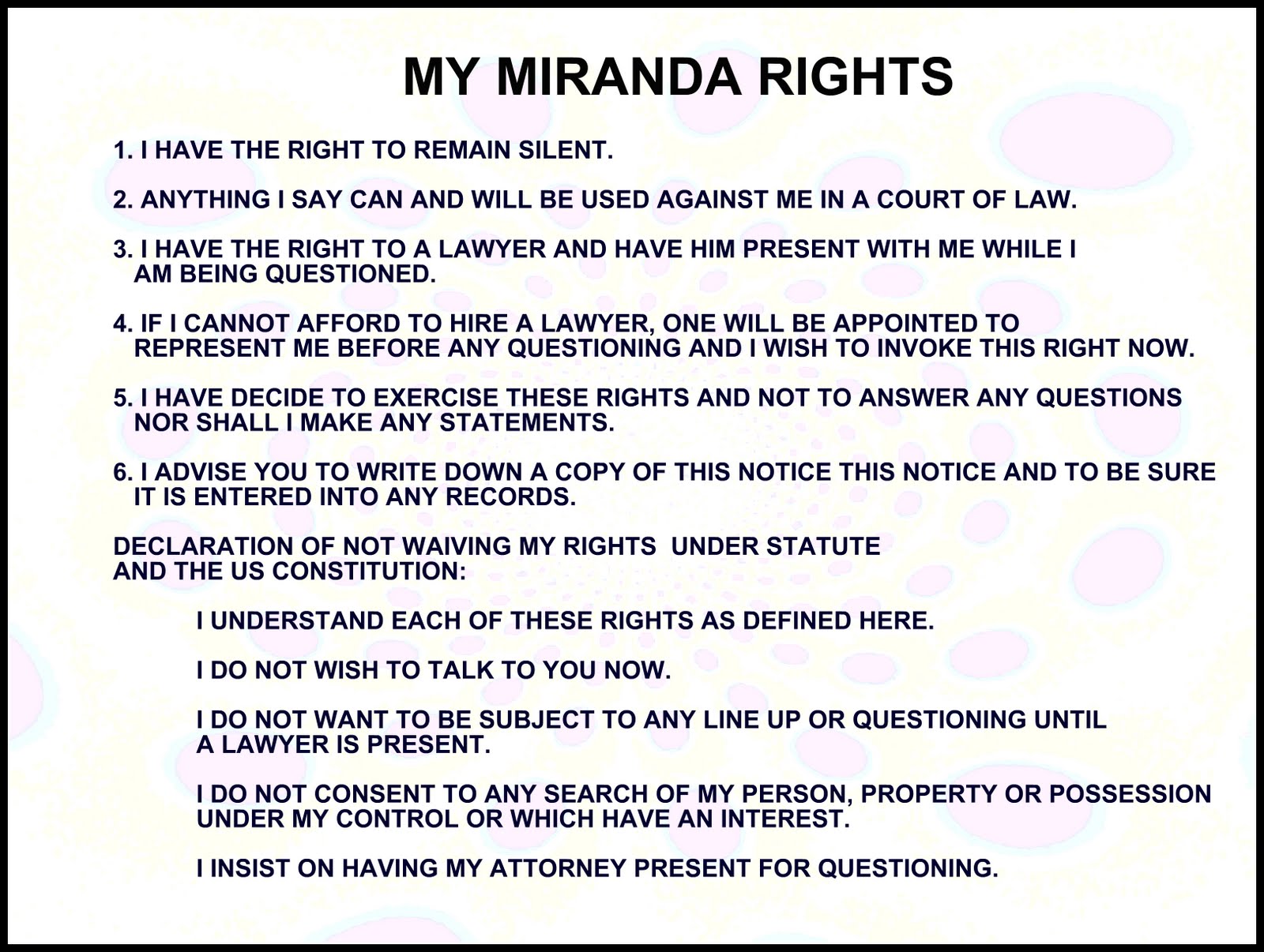 Miranda rights essay example